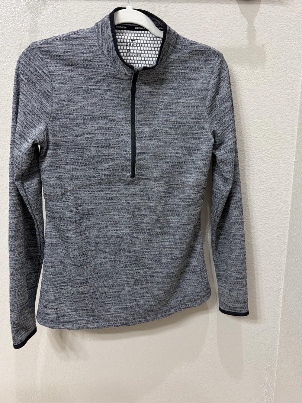 Nike Men's Heather Gray Half-Zip Pullover with Black Trim